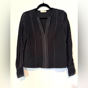 Ulla Johnson Midnight Nila Contrast Stitch Blouse | Size 2